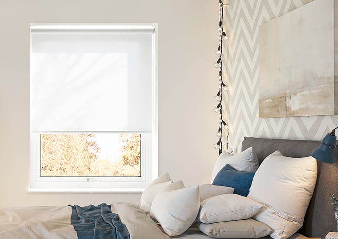 Verona, Pure White - Motorised Roller Blind - Image 3